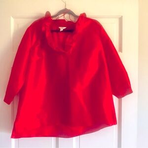 Beautiful rich red, Crown and Ivy silk linen dress shirt.